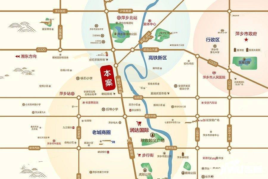 香山华府位置交通图1