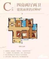 龙华云锦央玺（四期）4室2厅2卫130㎡户型图